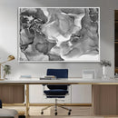 Black White Abstract Canvas Wall Art - Fluid Ink Artwork -