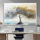 Golden and Silver Tree Wall Art – Framed Elegant Leaves by MyGreatCanvas | Canvas Wall Art Prints | Photo Prints & Wall Decor