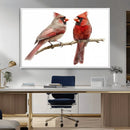 Cardinal Canvas Wall Art - Male and Female Cardinal Print -