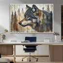Rustic Wolf Wall Art Canvas Print – Vintage Woodland