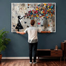 Banksy Butterfly Girl Wall Art – Modern Graffiti Canvas