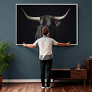 Majestic Longhorn Bull Wall Art Canvas Print – Dark by MyGreatCanvas | Canvas Wall Art Prints | Photo Prints & Wall Decor