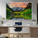 Maroon Bells Lake Wall Art Canvas Print – Framed Majestic
