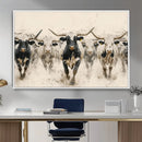 Texas Longhorn Wall Art – Framed Cattle Walking Canvas by MyGreatCanvas | Canvas Wall Art Prints | Photo Prints & Wall Decor