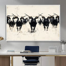 Texas Longhorn Wall Art – Framed Black White Cattle Canvas by MyGreatCanvas | Canvas Wall Art Prints | Photo Prints & Wall Decor