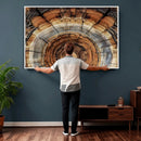 Tree Rings Wall Art Canvas Print – Rustic Wood Texture