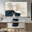 Minimal Flower Wall Art Canvas Print – Framed Beige Bloom