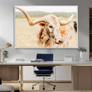 Texas Longhorn Wall Art Canvas Print – Framed Spotted Cow