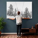 Snowy Ski Lift Wall Art – Framed Winter Forest Canvas by MyGreatCanvas | Canvas Wall Art Prints | Photo Prints & Wall Decor