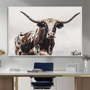 Texas Longhorn Wall Art Canvas Print – Framed Spotted Bull by MyGreatCanvas | Canvas Wall Art Prints | Photo Prints & Wall Decor