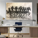 Running Horses Wall Art Canvas Print – Framed Monochrome by MyGreatCanvas | Canvas Wall Art Prints | Photo Prints & Wall Decor