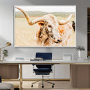 Texas Longhorn Wall Art Canvas Print – Framed Speckled Cow by MyGreatCanvas | Canvas Wall Art Prints | Photo Prints & Wall Decor