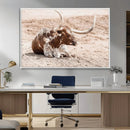 Texas Longhorn Wall Art Canvas Print – Framed Resting Bull by MyGreatCanvas | Canvas Wall Art Prints | Photo Prints & Wall Decor