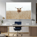 Texas Longhorn Wall Art Canvas Print – Framed Lone Cattle by MyGreatCanvas | Canvas Wall Art Prints | Photo Prints & Wall Decor