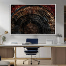Dark Wood Ring Wall Art Canvas Print – Framed Abstract Tree