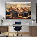 Wood Mountain Wall Art Canvas Print – Framed Boho Abstract