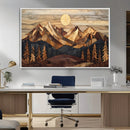 Wood Mountain Landscape Wall Art Canvas Print – Framed
