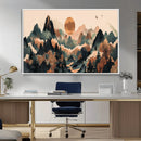 Wood Mountain Landscape Wall Art Canvas Print – Framed
