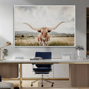 Texas Longhorn Wall Art Canvas Print – Framed Western Cow