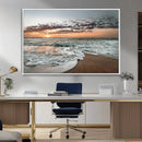 Ocean Sunset Wall Art Canvas Print – Framed Beach Waves