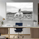 White Horse Wall Art Canvas Print – Framed Woman Rider