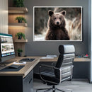 Brown Bear Wall Art Canvas Print – Framed Majestic Woodland