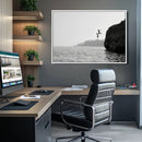 Jumping Wall Art Canvas Print – Framed Coastal Ocean Scene