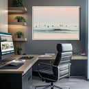 Pastel Ocean Wall Art Canvas Print – Framed Soft Sunset Calm