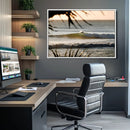 Sunset Surf Wall Art Canvas Print – Framed Golden Hour Waves