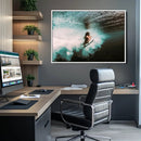 Vibrant Aquatic Motion Wall Art Canvas Print – Framed