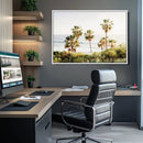 California Coast Palm Trees Wall Art Canvas Print – Framed
