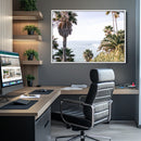 Coastal Palm Trees Wall Art Canvas Print – Framed Ocean
