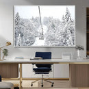 Snowy Ski Lift Wall Art – Framed Winter Mountain Canvas by MyGreatCanvas | Canvas Wall Art Prints | Photo Prints & Wall Decor