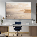 Misty Coastal Wall Art Canvas Print – Framed Golden Sunset by MyGreatCanvas | Canvas Wall Art Prints | Photo Prints & Wall Decor
