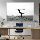Yoga Surf Wall Art Canvas Print – Framed Black White Shore by MyGreatCanvas | Canvas Wall Art Prints | Photo Prints & Wall Decor