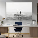 Black White Ocean Wall Art Canvas Print – Framed Monochrome by MyGreatCanvas | Canvas Wall Art Prints | Photo Prints & Wall Decor