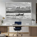 Wild Horses Wall Art Canvas Print – Framed Black and White by MyGreatCanvas | Canvas Wall Art Prints | Photo Prints & Wall Decor