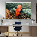 Surfer Stairway Wall Art Canvas Print – Framed Ocean Surf by MyGreatCanvas | Canvas Wall Art Prints | Photo Prints & Wall Decor