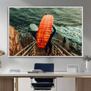 Surfer Stairway Wall Art – Framed Ocean Surf Canvas Artwork, by MyGreatCanvas | Canvas Wall Art Prints | Photo Prints & Wall Decor