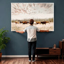 Longhorn Cattle Wall Art Canvas Print – Framed Texas Ranch