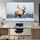 Elk Wall Art Canvas Print – Framed Snowy Forest Scene Art by MyGreatCanvas | Canvas Wall Art Prints | Photo Prints & Wall Decor