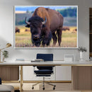 Bison Photography Wall Art Canvas Print – Framed Rustic by MyGreatCanvas | Canvas Wall Art Prints | Photo Prints & Wall Decor