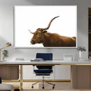 Longhorn Cow Wall Art Canvas Print – Framed Rustic Animal by MyGreatCanvas | Canvas Wall Art Prints | Photo Prints & Wall Decor