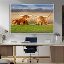 Longhorn Wall Art Canvas Print – Framed Cozy Ranch Vibes by MyGreatCanvas | Canvas Wall Art Prints | Photo Prints & Wall Decor