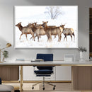 Winter Elk Scene Wall Art Canvas Print – Framed Wildlife by MyGreatCanvas | Canvas Wall Art Prints | Photo Prints & Wall Decor