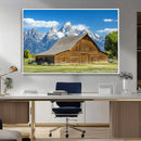 Mountain Barn Scene Wall Art Canvas Print – Framed Rustic by MyGreatCanvas | Canvas Wall Art Prints | Photo Prints & Wall Decor
