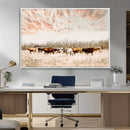 Cow Herd Wall Art Canvas Print – Framed Farmhouse Cattle by MyGreatCanvas | Canvas Wall Art Prints | Photo Prints & Wall Decor