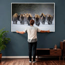 Bison Herd Wall Art Canvas Print, Framed Rustic Wildlife by MyGreatCanvas | Canvas Wall Art Prints | Photo Prints & Wall Decor