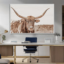 Longhorn Bull Photo Wall Art Canvas Print, Framed Rustic Cow by MyGreatCanvas | Canvas Wall Art Prints | Photo Prints & Wall Decor
