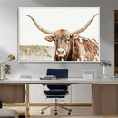Texas Longhorn Bull Wall Art Canvas Print, Framed Rustic by MyGreatCanvas | Canvas Wall Art Prints | Photo Prints & Wall Decor